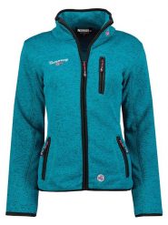 Geographical Norway Kurtka polarowa w kolorze turkusowym rozmiar: XXL. Niebieskie swetry Geographical Norway, xxl, bez wzorów, z polaru, bez ramiączek. Za 127.95 zł.