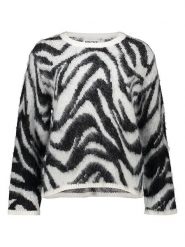 Pieces Sweter w kolorze biało-czarnym rozmiar: XL. Białe swetry Pieces, xl, bez wzorów, bez ramiączek. Za 96.83 zł.