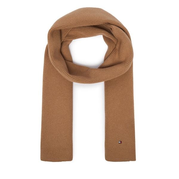 Szalik Tommy Hilfiger. Brązowe szaliki TOMMY HILFIGER, bez wzorów. Za 289.99 zł.