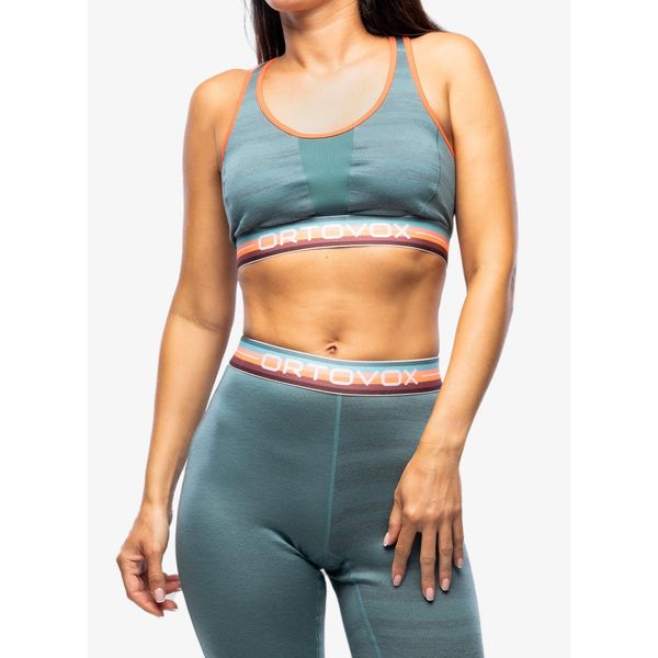 Sportowy stanik Ortovox 185 Rock N Wool Sport Top. Zielone bielizna sportowa ORTOVOX, xs, bez wzorów. Za 209.99 zł.