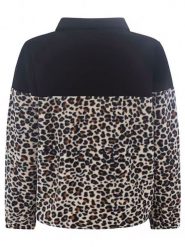 Zwillingsherz Bluza polarowa "Leo Lover" w kolorze czarno-beżowym rozmiar: S/M. Brązowe bluzy Zwillingsherz, m, z aplikacjami, z polaru, bez kaptura. Za 193.95 zł.
