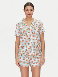 Kate Spade Piżama KSI12736 Niebieski Regular Fit. Niebieskie piżamy Kate Spade, bez wzorów, z syntetyku, bez ramiączek. Za 199.99 zł.