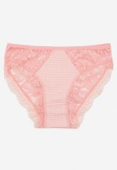Różowe Majtki Figi w Paski Ozdobione Koronką Ilumoria. Czerwone figi Born2be, l, bez wzorów, z bawełny. Za 4.99 zł.