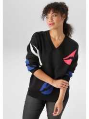 Aniston Sweter w kolorze czarnym rozmiar: 48. Czarne swetry Aniston, bez wzorów, bez ramiączek. Za 52.42 zł.