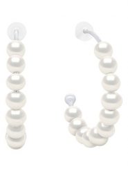 Pearline Srebrne kolczyki-półkreole z perłami rozmiar: onesize. Białe kolczyki Pearline, z perłą, srebrne. Za 242.95 zł.