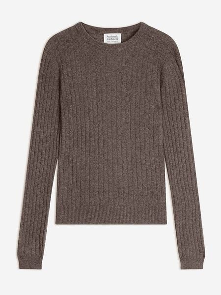 AUTHENTIC CASHMERE Kaszmirowy sweter "Bella" w kolorze szaro-beżowym rozmiar: M. Brązowe swetry AUTHENTIC CASHMERE, m, bez wzorów, z kaszmiru, bez ramiączek. Za 334.23 zł.