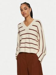Gestuz Sweter Seba 10909268 Beżowy Loose Fit. Brązowe swetry Gestuz, l, bez wzorów, z bawełny, bez ramiączek. Za 349.99 zł.