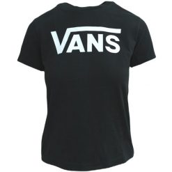 Koszulka sportowa damska Vans Flying V Crew. Czarne koszulki sportowe Vans, bez wzorów, z bawełny, bez ramiączek, trekkingowe. Za 198.00 zł.