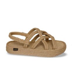 Sandały damskie na platformie Bodrum. Brązowe sandały Aulp, bez wzorów, z kauczuku, casualowe, bez obcasa, na platformie, bez zapięcia. Za 399.99 zł.