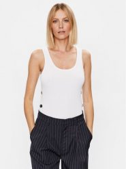 MICHAEL Michael Kors Top MS36P9U33D Biały Slim Fit. Białe topy MICHAEL Michael Kors, m, bez wzorów, z wiskozy, bez kołnierzyka, bez ramiączek. Za 639.99 zł.
