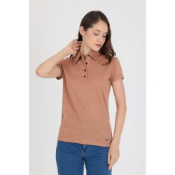 Koszulka Polo Damska 100% Merino Woolona. Brązowe koszulki polo WOOLONA, bez wzorów, bez kołnierzyka, bez ramiączek. Za 320.00 zł.