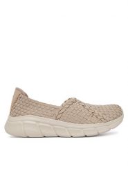 Skechers Baleriny Bobs B Flex 117323/TPE Beżowy. Brązowe baleriny Skechers, bez wzorów, z materiału, bez obcasa. Za 249.99 zł.