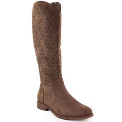 Kozaki ażurowe damskie coffe S.Barski 533. Kozaki S.BARSKI, ze skóry ekologicznej, bez obcasa, bez zapięcia. Za 209.99 zł.