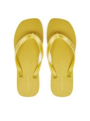Calvin Klein Jeans Japonki Thong+ Tpu Metallic YW0YW01720 Żółty. Żółte klapki Calvin Klein Jeans, bez wzorów, z jeansu, bez obcasa. Za 119.99 zł.