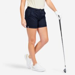 Spodenki do golfa chino damskie Inesis MW500. Niebieskie spódnice INESIS, l, bez wzorów, z bawełny, sportowe, sportowe. Za 69.99 zł.