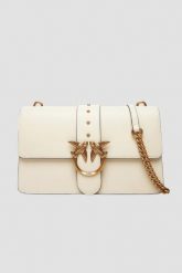 PINKO Biała listonoszka damska Love One Classic ST. Białe listonoszki Pinko, bez wzorów, eleganckie, bez dodatków. W wyprzedaży za 1,129.99 zł.