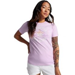 Podkoszulek Converse Chuck Taylor Patch T-Shirt, Kobiety. Fioletowe koszulki sportowe Converse, bez wzorów, z bawełny, bez ramiączek. Za 190.00 zł.