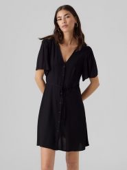 Vero Moda Sukienka w kolorze czarnym rozmiar: S. Czarne sukienki Vero Moda, s, bez wzorów, z wiskozy, bez kołnierzyka, bez ramiączek, mini. Za 88.02 zł.