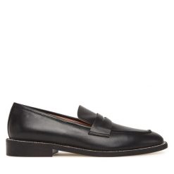Lordsy Pollini. Czarne lordsy Pollini, bez wzorów, bez obcasa, bez zapięcia. Za 1,059.00 zł.