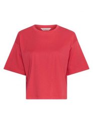 MOSS COPENHAGEN Koszulka "Moa Melea" w kolorze czerwonym rozmiar: XS/S. Czerwone bluzki Moss Copenhagen, s, bez wzorów, z bawełny, bez kołnierzyka, bez ramiączek. Za 65.69 zł.
