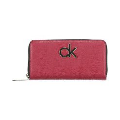 Portfel w kolorze czerwonym. Czerwone portfele Calvin Klein, bez wzorów, z materiału. W wyprzedaży za 269.95 zł.