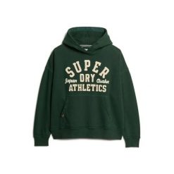 Damska bluza oversize z kapturem Superdry Athletic Essentials. Zielone bluzy Superdry, bez wzorów, z kapturem. Za 326.00 zł.