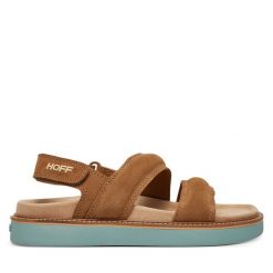 Sandały HOFF. Brązowe sandały Hoff, bez wzorów, bez obcasa, na płaskiej podeszwie, bez zapięcia. Za 289.99 zł.