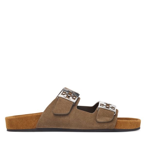 Klapki Tory Burch. Brązowe klapki Tory Burch, bez wzorów, bez obcasa. Za 1,524.00 zł.