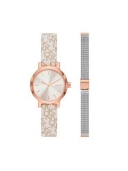 DKNY Zegarek Soho Gift Set NY6605SET Różowy. Czerwone, analogowe zegarki DKNY. Za 449.99 zł.