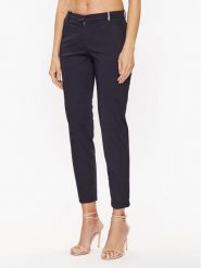 Fabiana Filippi Spodnie materiałowe PADP02W364 Granatowy Regular Fit. Niebieskie spodnie materiałowe Fabiana Filippi, bez wzorów, z bawełny. Za 479.99 zł.