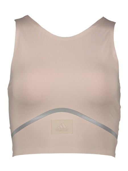 Adidas Top sportowy w kolorze beżowym rozmiar: M. Brązowe koszulki sportowe Adidas, bez wzorów, bez ramiączek, outdoorowe. Za 139.20 zł.