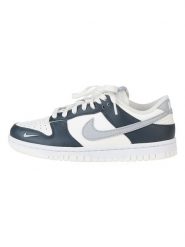 Nike Skórzane sneakersy "Dunk Low" w kolorze biało-szaro-granatowym rozmiar: 36,5. Białe trampki Nike, bez wzorów, z materiału, bez zapięcia. Za 325.79 zł.