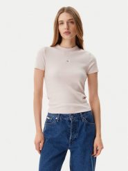 Calvin Klein Jeans T-Shirt J20J225245 Różowy Slim Fit. Czerwone t-shirty Calvin Klein Jeans, xl, bez wzorów, z bawełny, bez kołnierzyka, bez ramiączek. Za 119.99 zł.