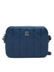 Calvin Klein Torebka Quilted Double Zip Camera Bag LV04F3328G Niebieski. Niebieskie listonoszki Calvin Klein, bez wzorów, ze skóry, bez dodatków. Za 449.99 zł.