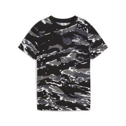 Młodzieżowa koszulka Essentials Camo PUMA Black. Czarna bluzki Puma, m, bez wzorów, młodzieżowe, bez kołnierzyka, bez ramiączek. Za 165.00 zł.