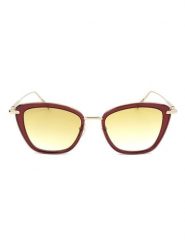 Longchamp Damskie okulary przeciwsłoneczne w kolorze złoto-czerwono-żółtym rozmiar: 52. Czerwone okulary przeciwsłoneczne Longchamp, bez wzorów, z tworzywa sztucznego. Za 262.91 zł.