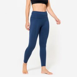 Legginsy do jogi damskie Kimjaly. Niebieskie legginsy KIMJALY, m, bez wzorów, z bawełny, na jogę i pilates. Za 89.99 zł.
