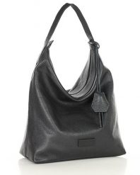 Worek hobo bag MARCO MAZZINI czarny s285a. Czarne torebki klasyczne bez wzorów, ze skóry, na ramię, bez dodatków. Za 284.05 zł.