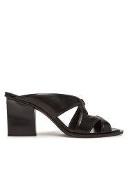 Max Mara Klapki Doublewedge 2514521112600 Czarny. Czarne klapki Max Mara, bez wzorów, ze skóry, bez obcasa. Za 1,659.00 zł.