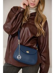 Mia Tomazzi Skórzana torebka "Evaristo" w kolorze granatowym - 23 x 16 x 6 cm rozmiar: onesize. Niebieskie torby na ramię Mia Tomazzi, bez wzorów, z materiału, na ramię, bez dodatków. Za 217.99 zł.