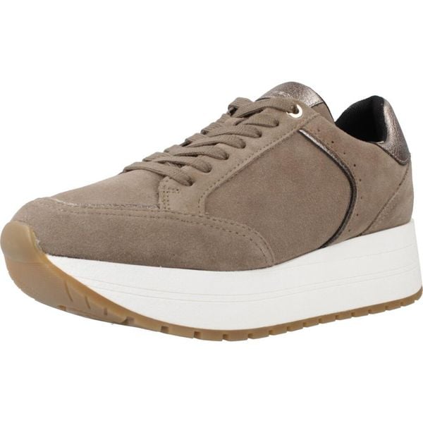 Buty GEOX D NEW KENCY Beżowy. Brązowe trekkingi Geox, z tkaniny, trekkingowe. Za 415.99 zł.