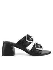 JENNY Klapki CD24022-1 Czarny. Czarne klapki Jenny, bez wzorów, z materiału, bez obcasa. Za 139.99 zł.