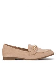 DeeZee Lordsy WSS270205-06 Beżowy. Brązowe lordsy DeeZee, bez wzorów, z materiału, bez obcasa, bez zapięcia. Za 59.99 zł.