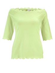 Heine Koszulka w kolorze jasnozielonym rozmiar: 42. Zielone bluzki Heine, bez wzorów, bez kołnierzyka, bez ramiączek. Za 73.88 zł.