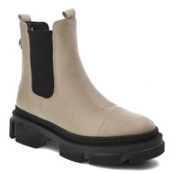 Beżowe Botki Karino Damskie Skórzane Obuwie. Brązowe botki Karino, na jesień, bez wzorów, ze skóry, bez obcasa, na obcasie, bez zapięcia. Za 369.00 zł.