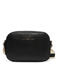 Tommy Hilfiger Torebka AW0AW17450 Czarny. Czarne listonoszki TOMMY HILFIGER, bez wzorów, ze skóry, bez dodatków. Za 389.99 zł.