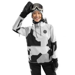 Kurtka snowboardowa damska W1-W Tibet. Szare kurtki narciarskie SIROKO, m, bez wzorów, z materiału, z kapturem, narciarskie. Za 308.00 zł.