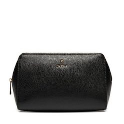Kosmetyczka Furla. Czarne kufry i kosmetyczki Furla, bez wzorów, bez dodatków. Za 499.99 zł.