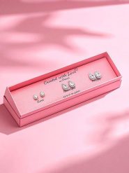 Created with Love 3-częściowy zestaw kolczyków-wkrętek "Infinity" z cyrkoniami rozmiar: onesize. Szare kolczyki Created with Love, z cyrkonią, srebrne. Za 56.99 zł.