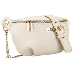 Beżowa saszetka damska ze skóry ekologicznej zamykana suwakiem - Peterson. Brązowe torby na ramię Peterson, bez wzorów, ze skóry ekologicznej, eleganckie, bez dodatków. Za 71.99 zł.